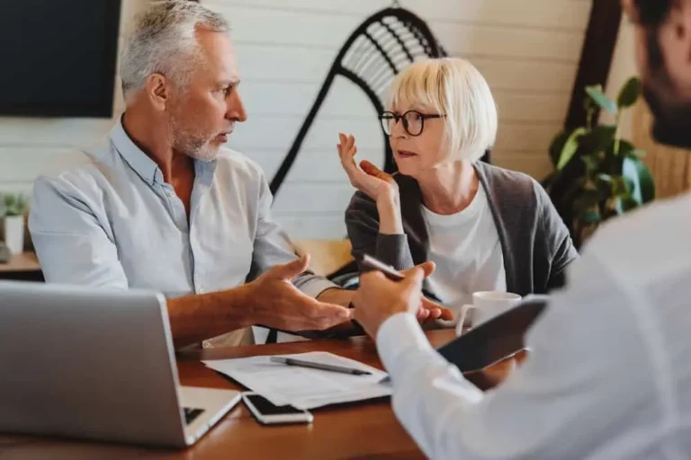 Heated meeting at a solicitors discussing inheritance claims