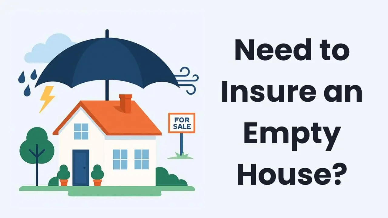 Illustration of a house protected by an umbrella used in the blog post What is Unoccupied Home Insurance and Why Do You Need It?