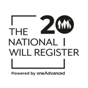 The National Will Register (Insuristic Partner)20th Anniversary Logo